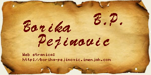 Borika Pejinović vizit kartica